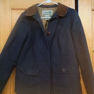 L.L. BEAN LADIES WOMENS MEDIUM MED M VINTAGE 1980'S COAT JACKET WITH CORDUROY $